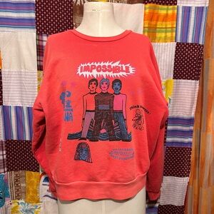 MOTHER Bold Red/pink Graphic Sweatshirt